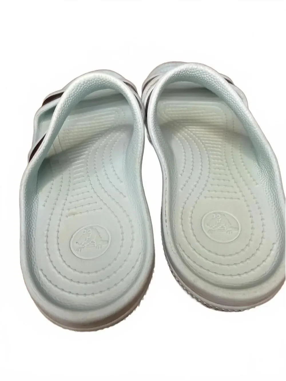 Crocs Swiftwater Sandals Size 8 Gray Blue Slip On Slide Pool Beach Resort - Picture 4 of 6